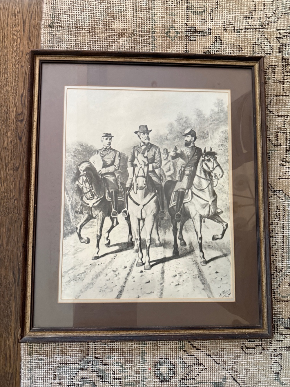 Vintage Civil War Print Robert E. Lee Framed Art